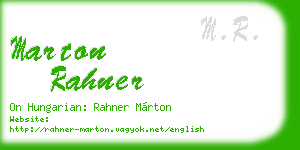 marton rahner business card